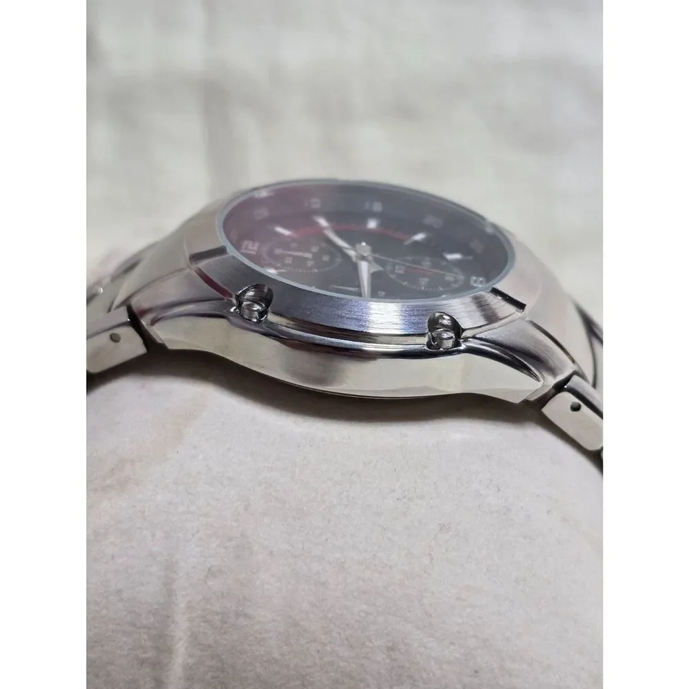 Merona Mens Chronograph Style Stainless Steel Quartz Watch New Old Stock